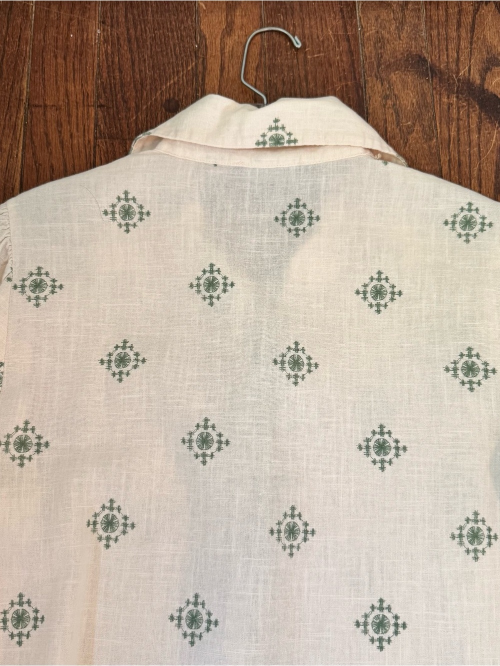 Francesca Bettini Linen/Cotton Cream Long Sleeved Boho Summer Button-up Blouse - Picture 7 of 11